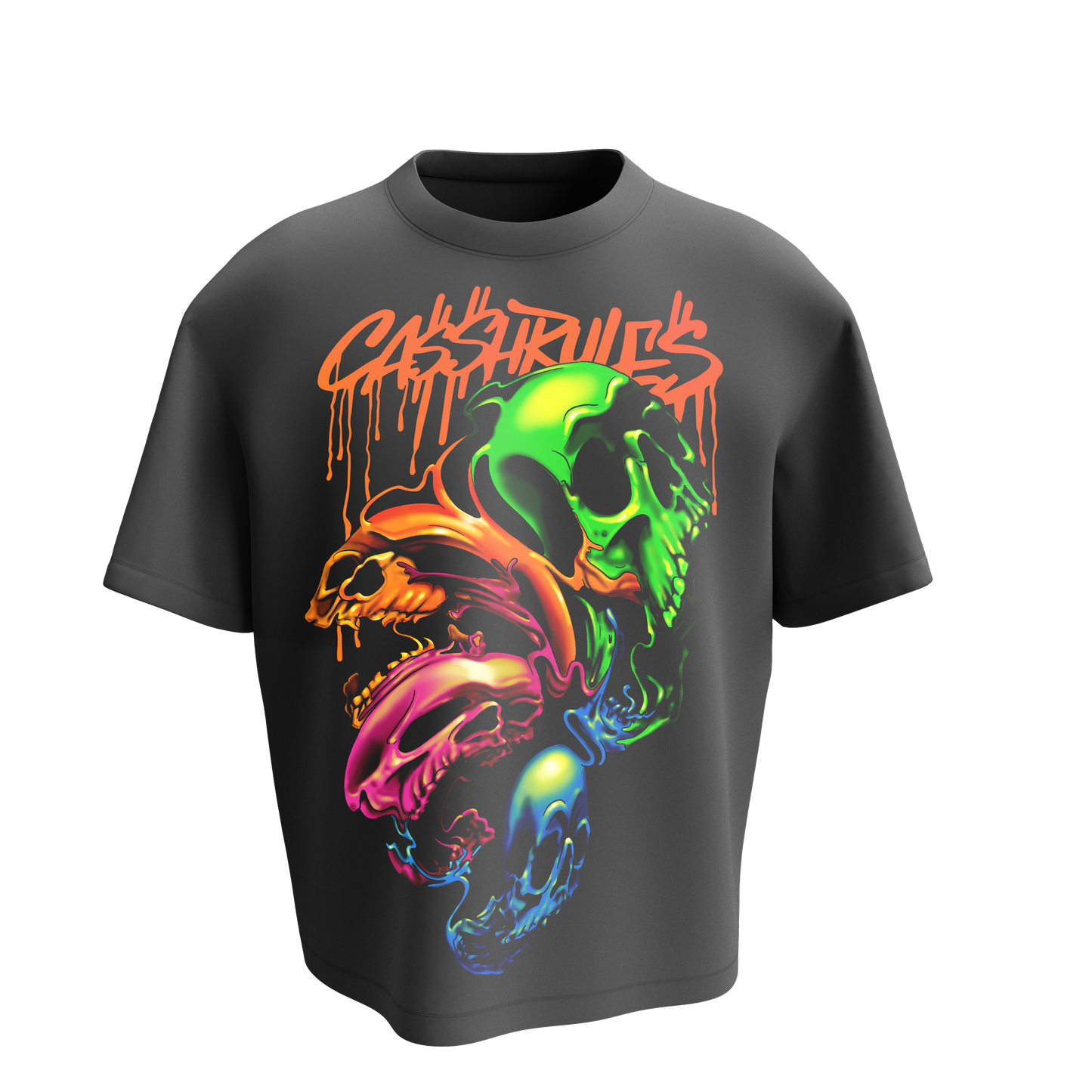 CASSHRULES MELTING SKULLS - ORANGE - T-SHIRT