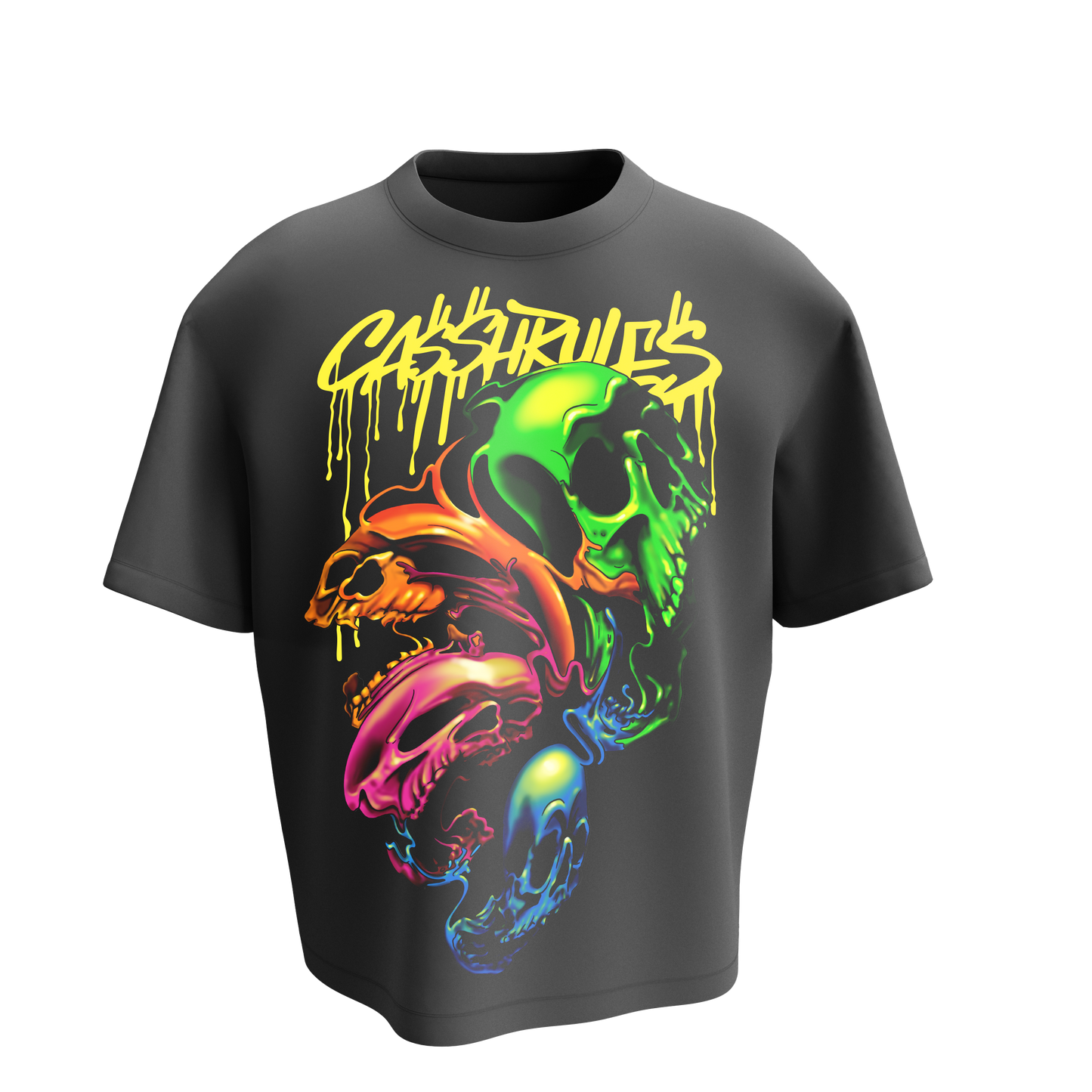 CASSHRULES MELTING SKULLS - YELLOW - T-SHIRT