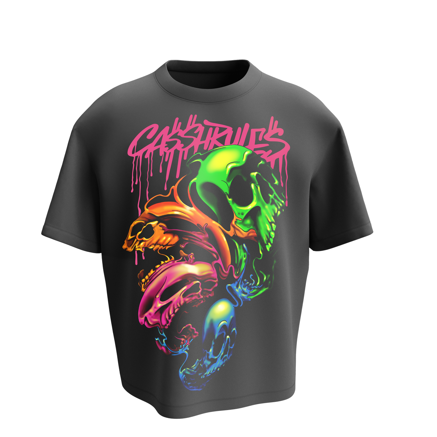 CASSHRULES MELTING SKULLS - PINK - T-SHIRT